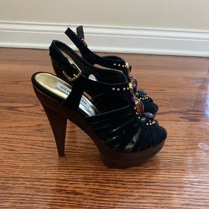Steve Madden “Tifanni” black suede heels